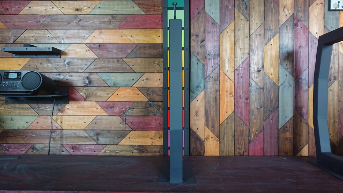 マットグレーでアイアンな極太鉄脚♪ 50×300（最長400）×650mm 八角型  