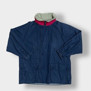 NAUTICA 90s 旧タグ マウンテンパーカー マウンテンジャケット コットン アウター ストライプ ラグランスリーブ M アウトドア ノーティカ US古着