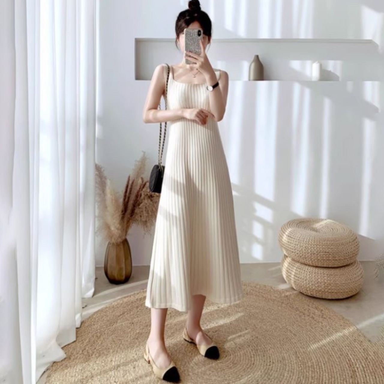 Knit sleeveless long dress (ME404)