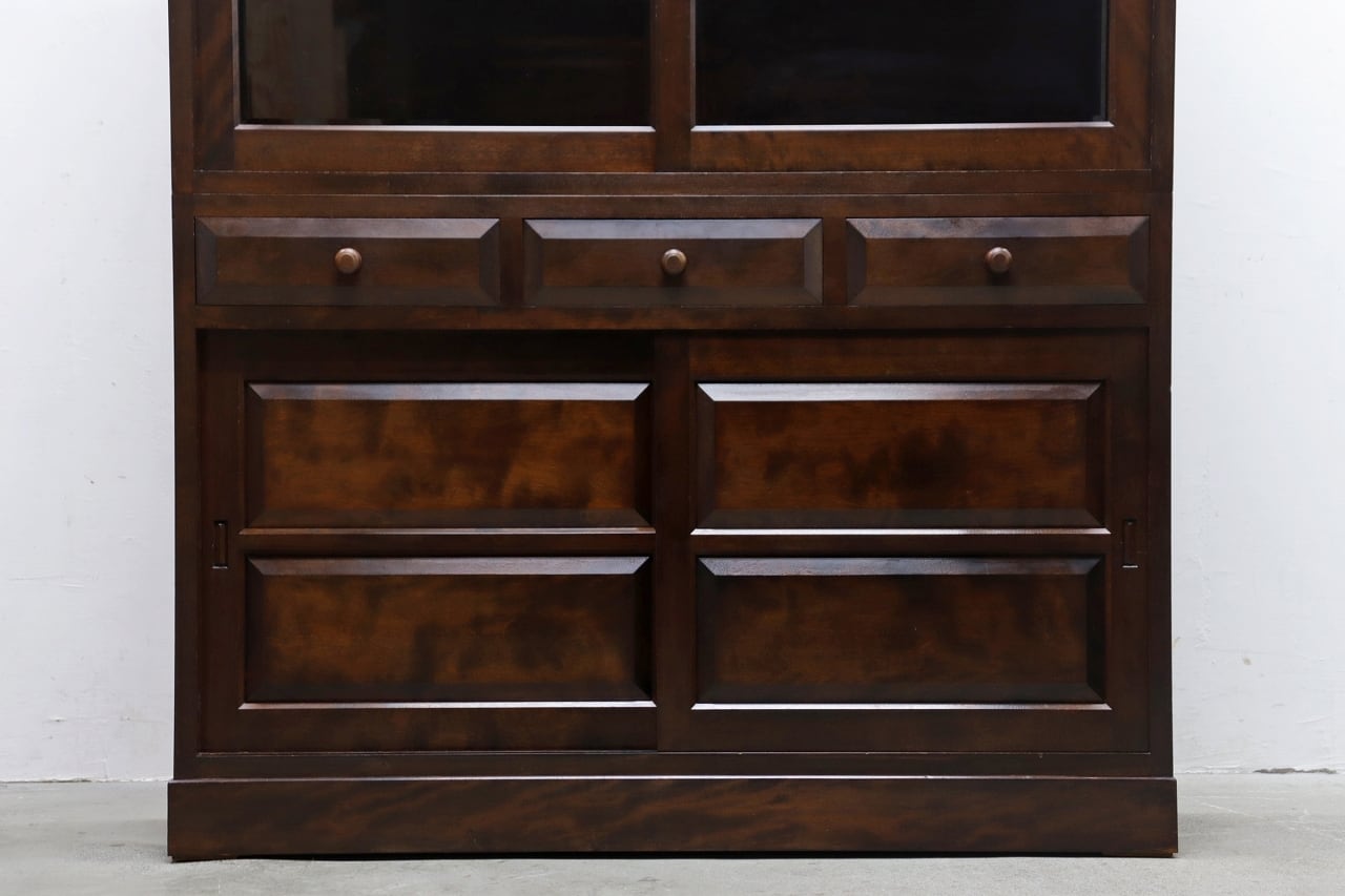 松本民芸家具 K-3型食器棚 カップボード 飾り棚 ミズメザクラ無垢材