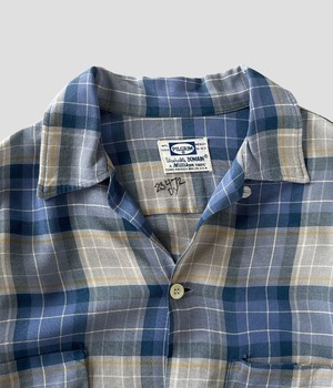 -PILGRIM- Vintage 60s M Opencollar Check Shirt