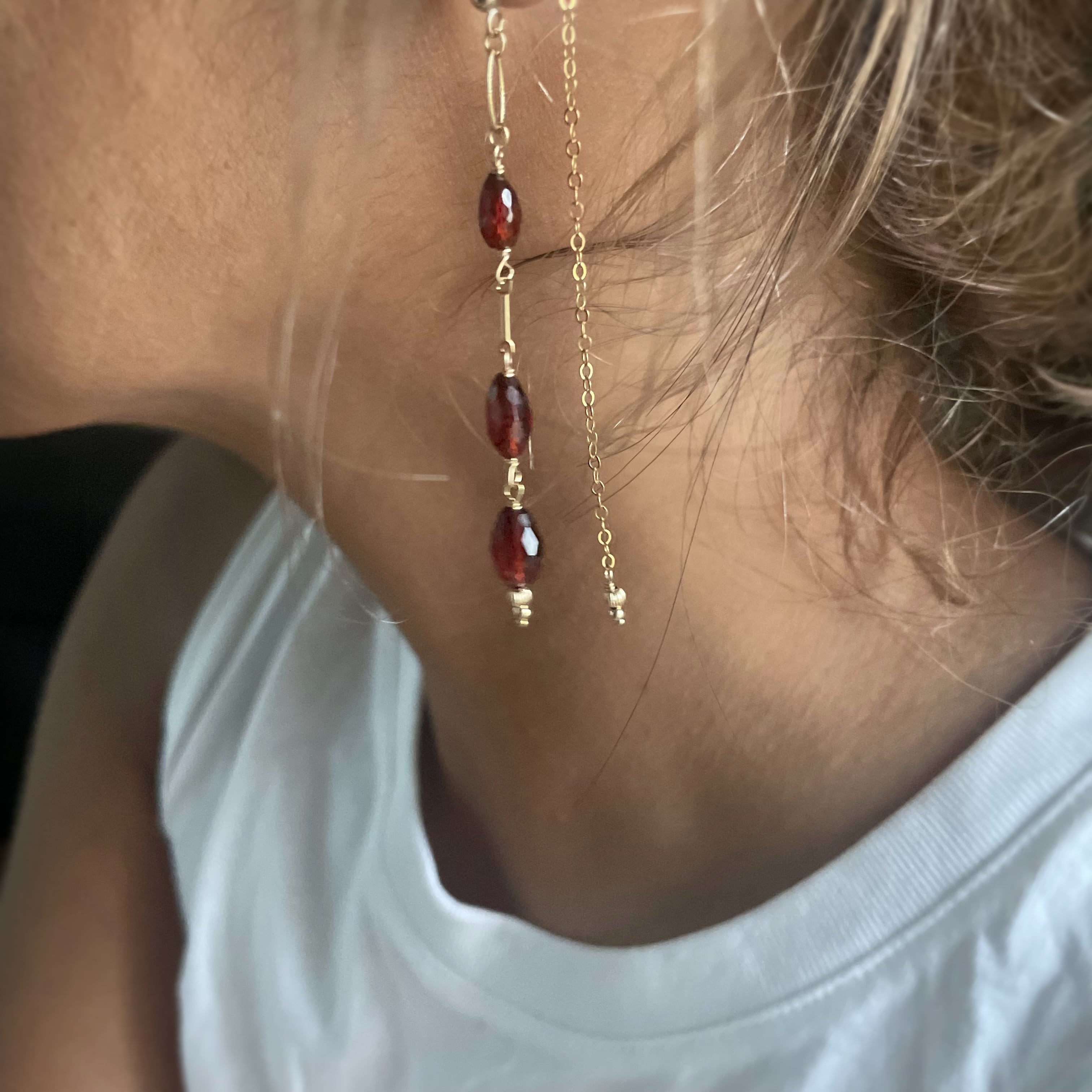 K14GF ロードライトガーネット ピアスチャーム GG ガーネット 071