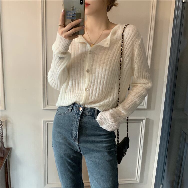 オータムレッドセーター レディースホワイトニットカーディガンジャケット トップス ロング 秋物 ドラファッションホール64932433224