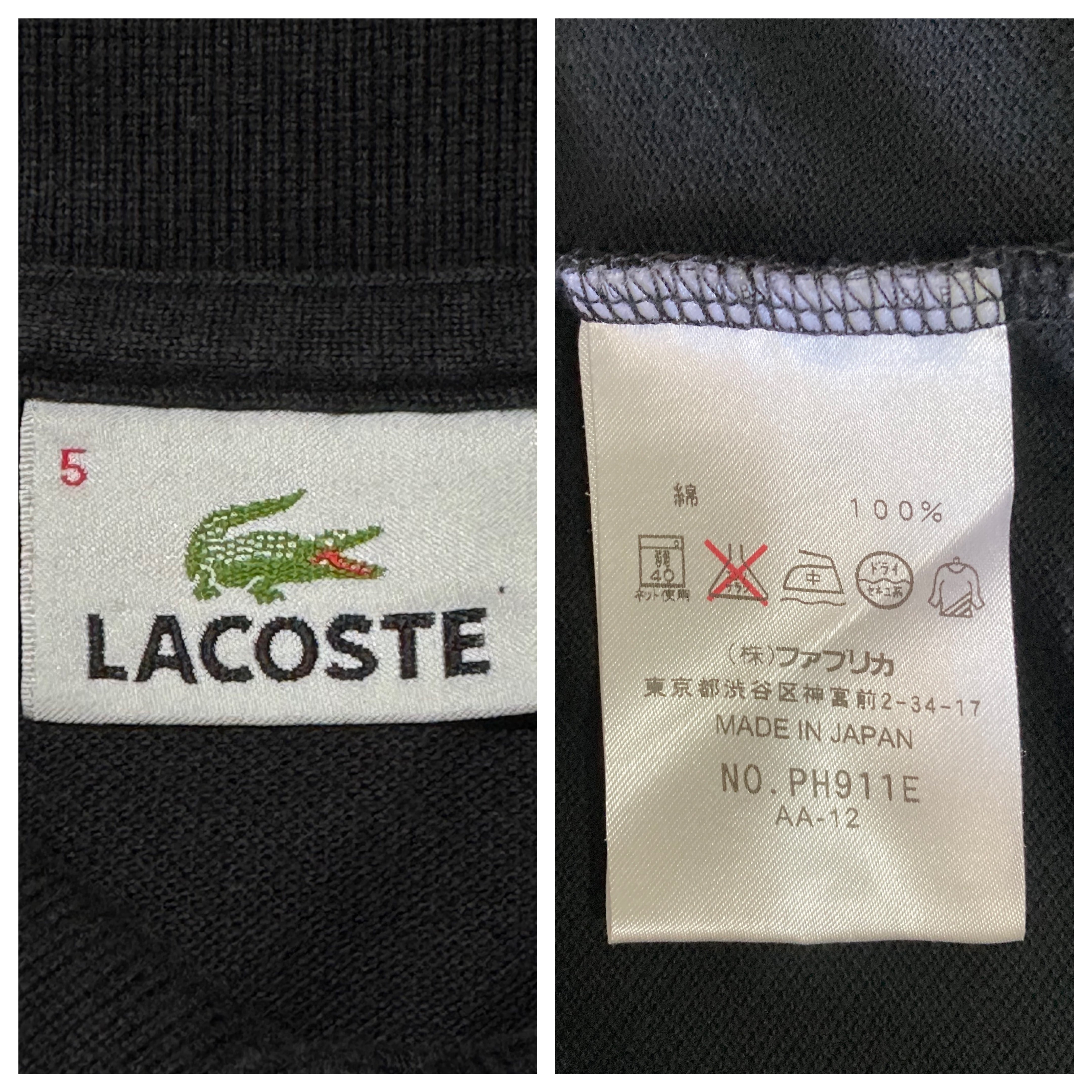 LACOSTE ラコステ 7分袖 ポロシャツ 鹿子 ワンポイント刺繍ロゴ