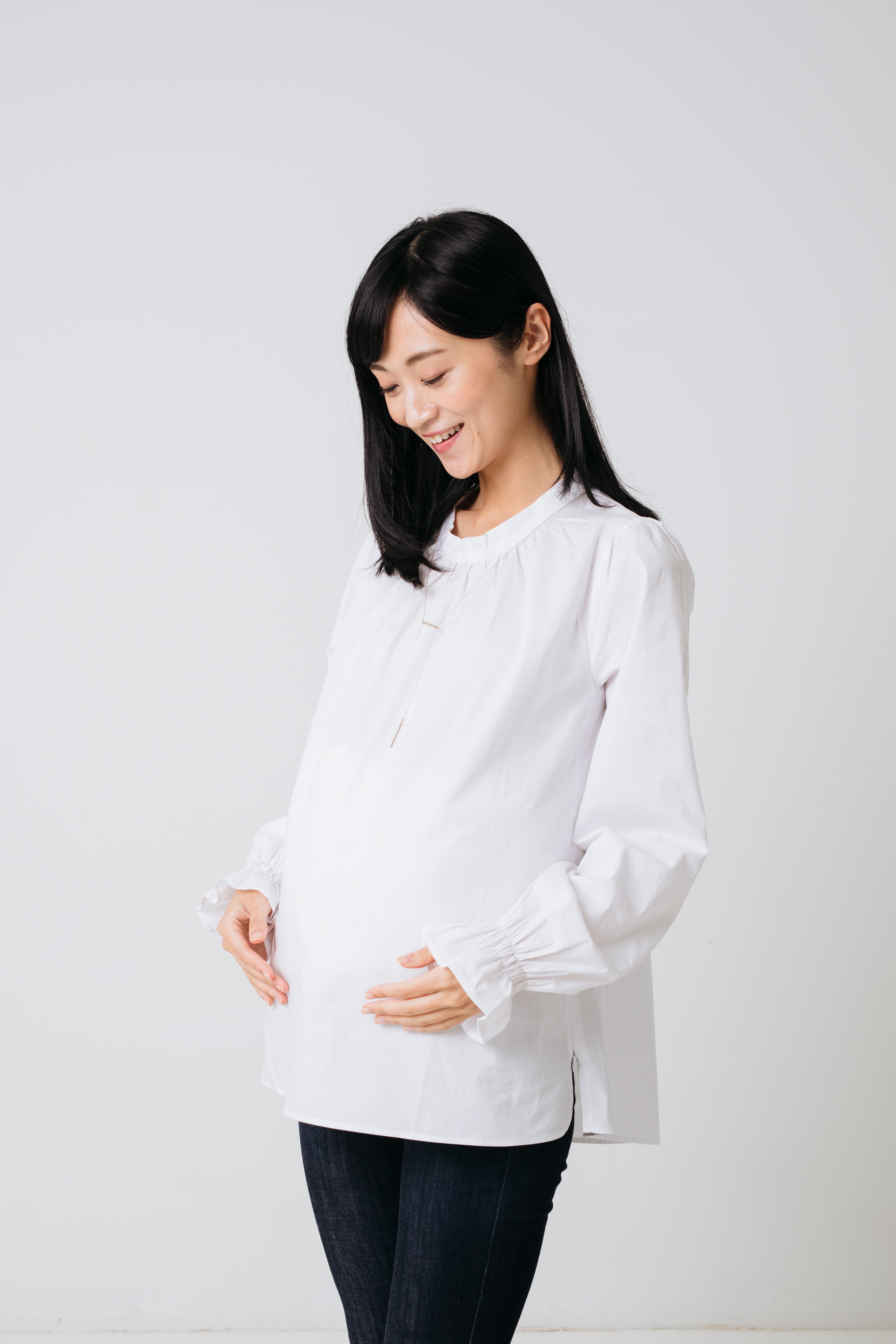 ハイネックブラウス（授乳口つき／マタニティ／オフィスカジュアル