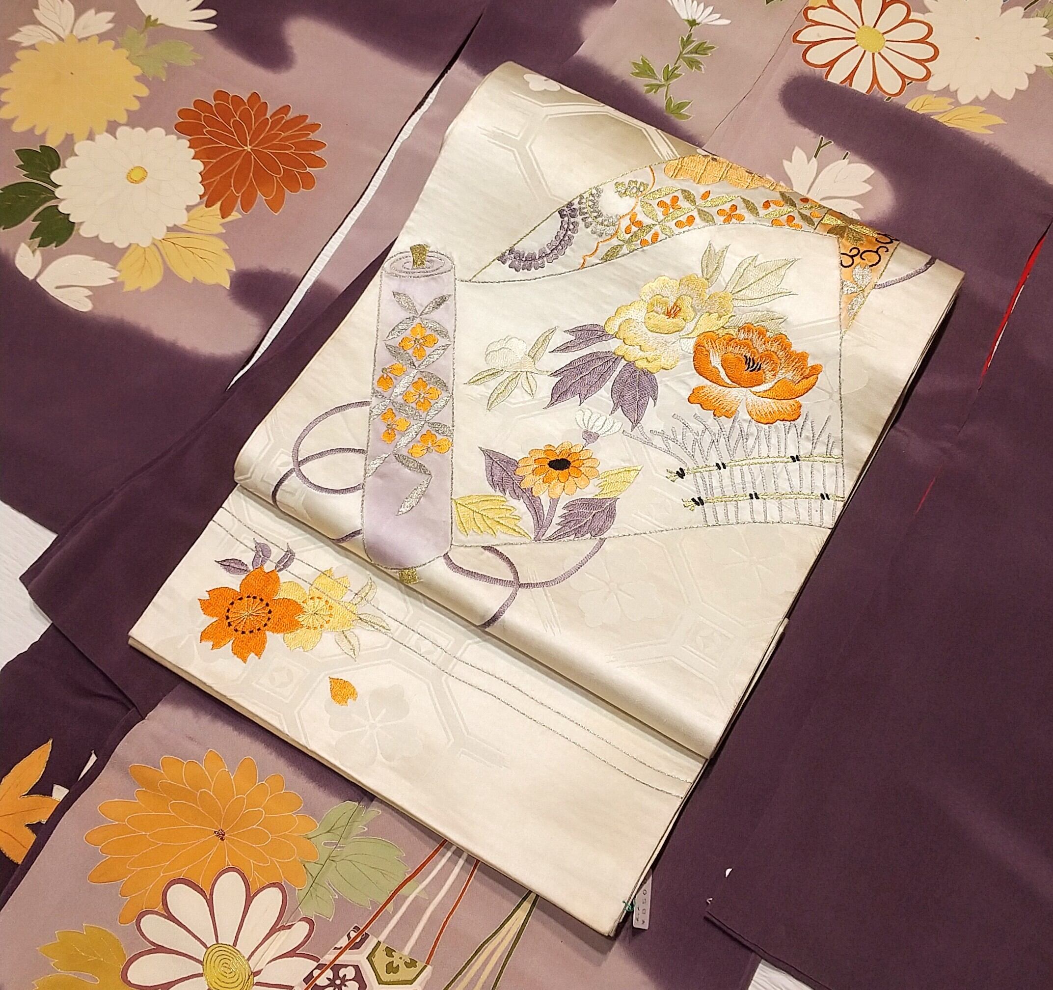 アンティークの刺繍のしゃれ袋帯 | リサイクル着物 菅野