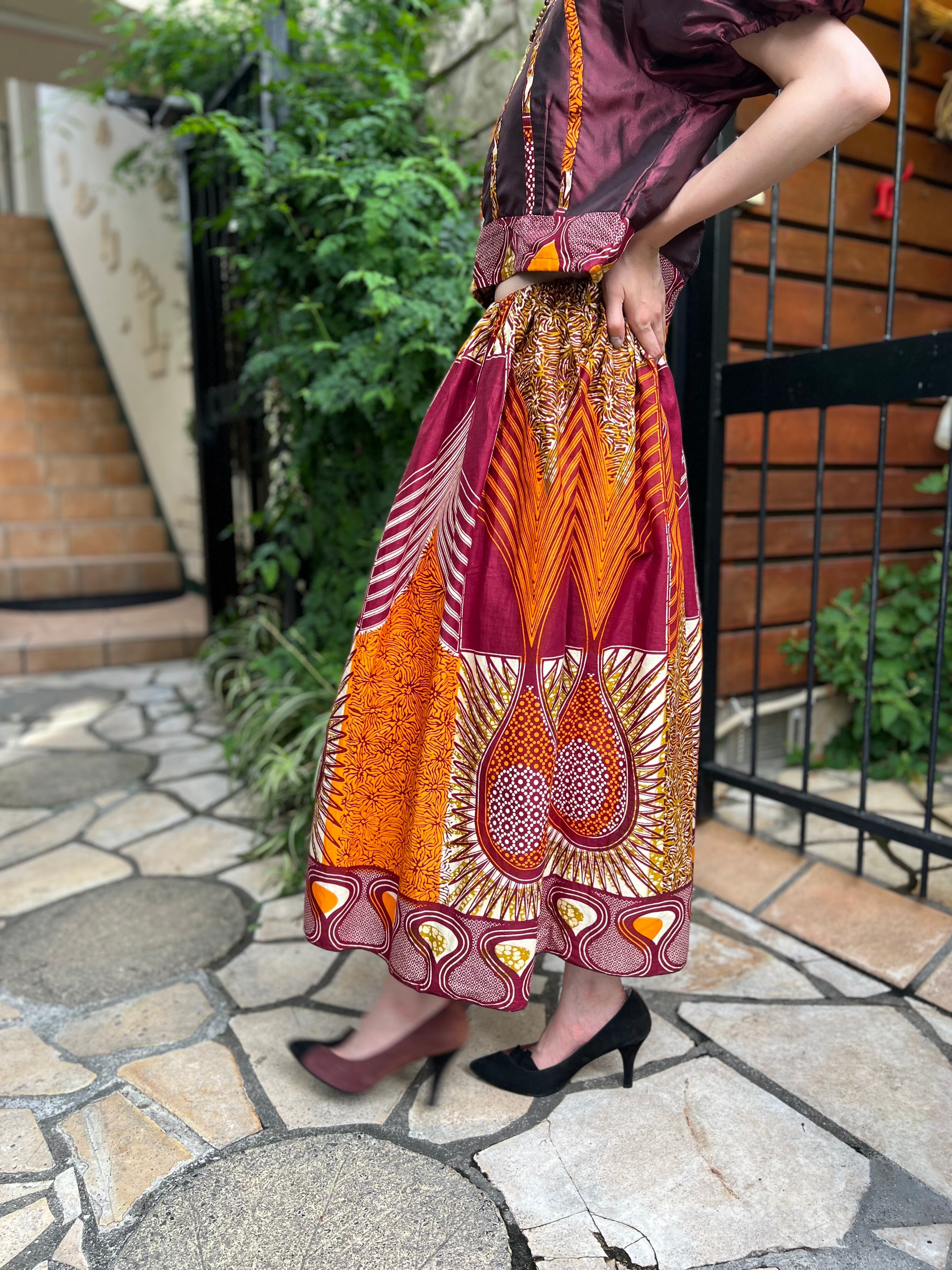 Vintage african batik cotton poly set up ( ヴィンテージ アフリカン