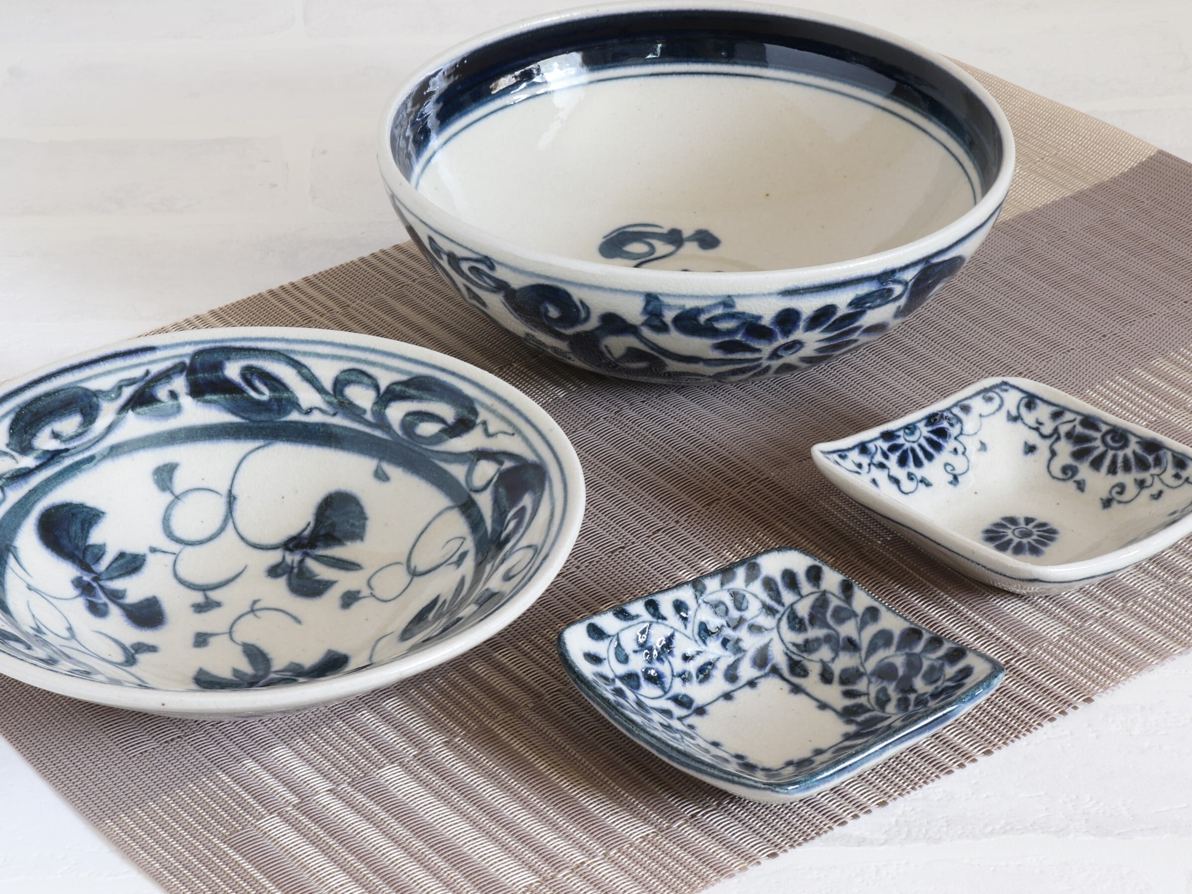 斉山窯 タコ唐草 茶碗 3枚セット 波佐見焼 鉢 ボウル 斉山窯 (