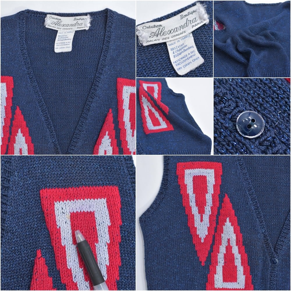 80〜90s VINTAGE ラメボーダーデザイン Ｖネックニット 80〜90s VINTAGE ラメボーダーデザイン Vネックニット - メルカリ