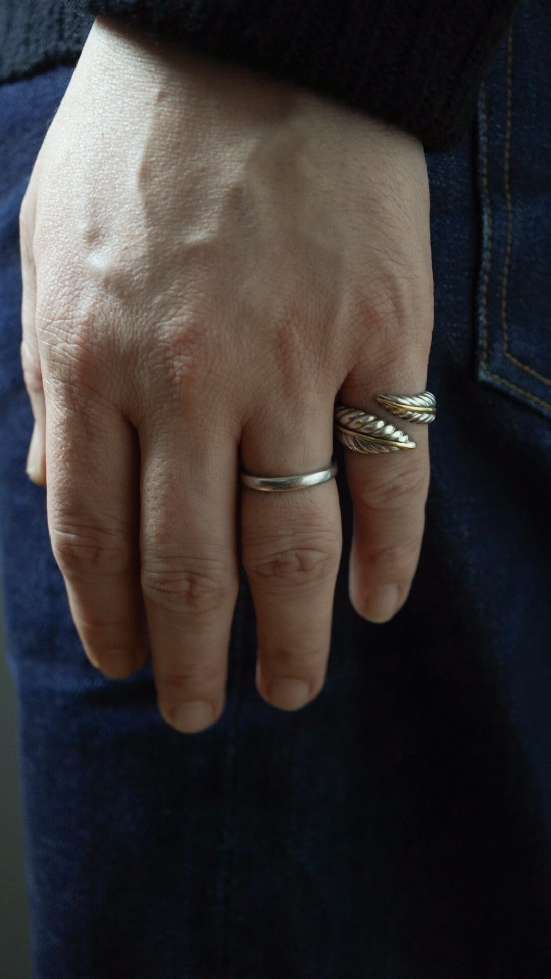 2003】TIFFANY&Co. リーフ リング 《シルバー925 K18 ゴールド コンビ  