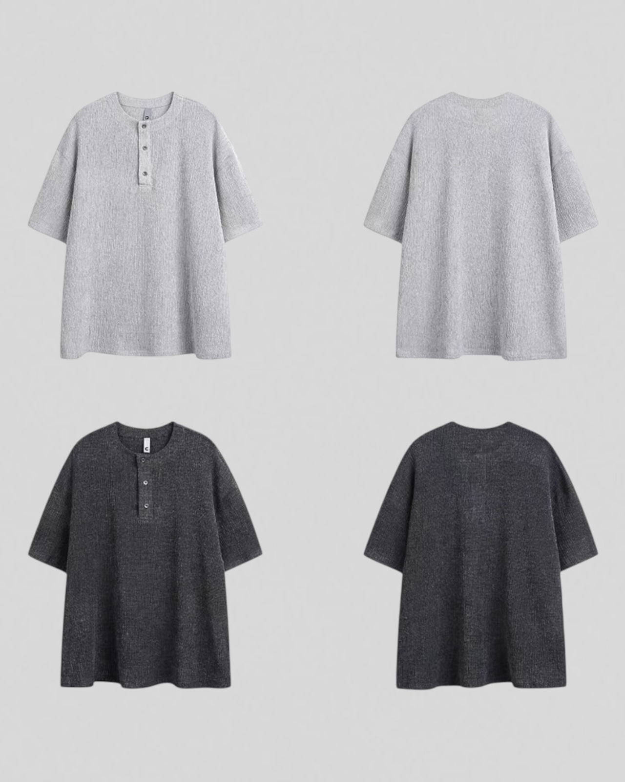 Crinkle Henley Tee（85％/40％）