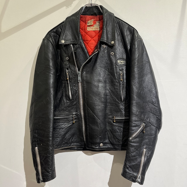 70s Lewis Leathers "Lightning" Leather Jacket 70年代 ルイスレザー ライトニング レザージャケット ダブル ブラック