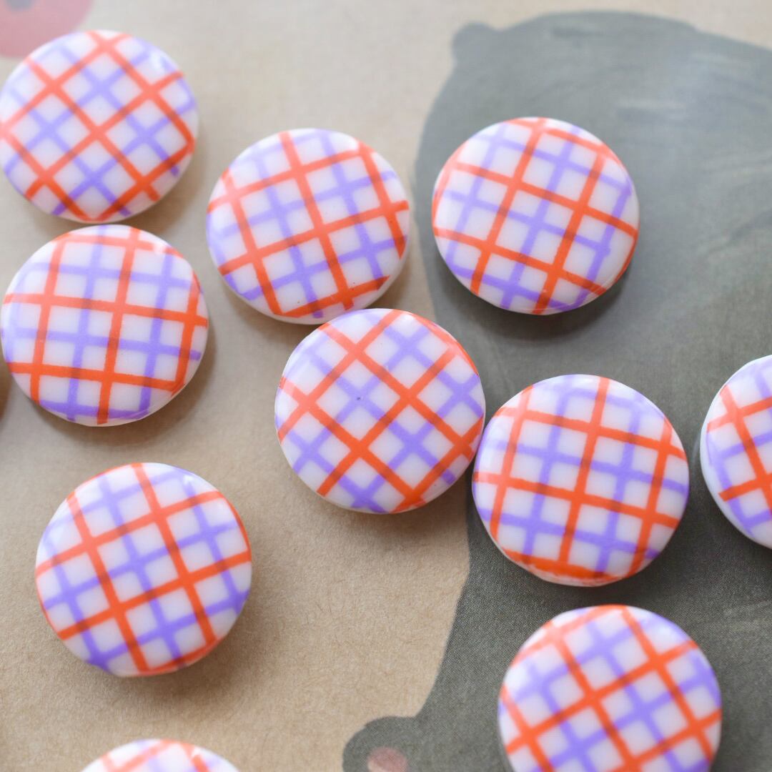 オレンジ×パープルチェック 17.5㎜