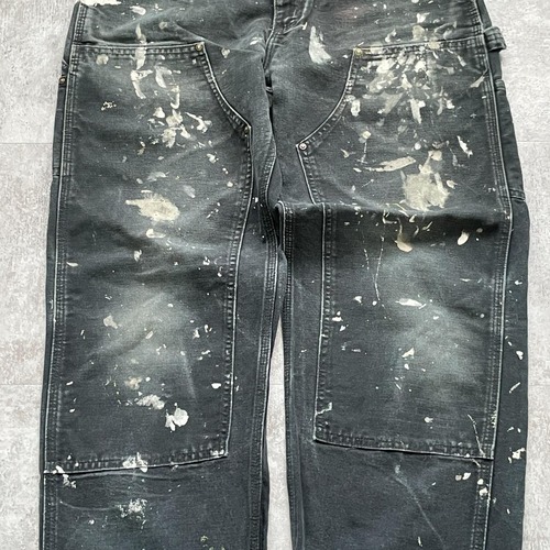 USA生地 ブラック ダブルニー Carhartt B136 BLK 32×32 詳細写真5