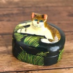 インド ペーパーマッシュBOX 立体ネコちゃん