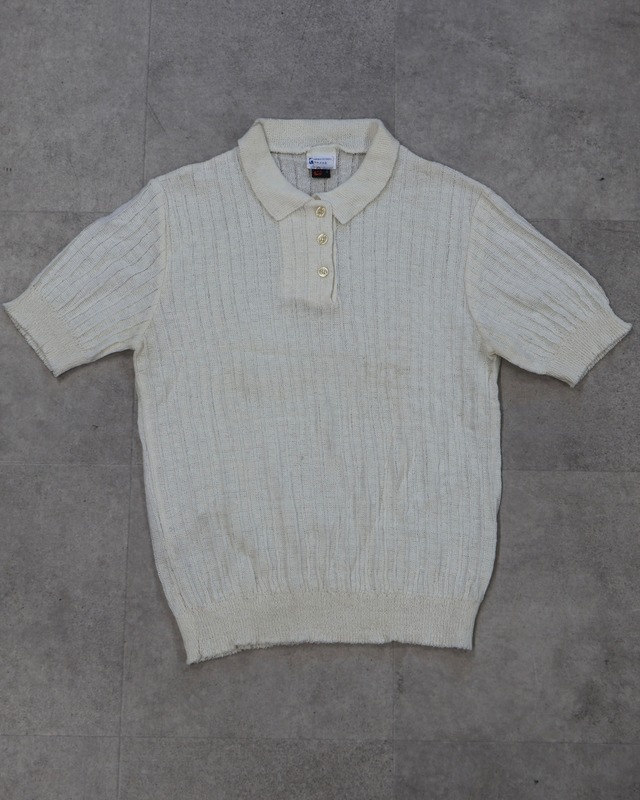 Polo neck 3d stripe knit top