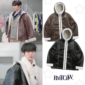 ★ZEROBASEONE ユジン / ハンビン 着用！！【ROMANTIC CROWN】LBIKER MOUTON JACKET - 2COLOR