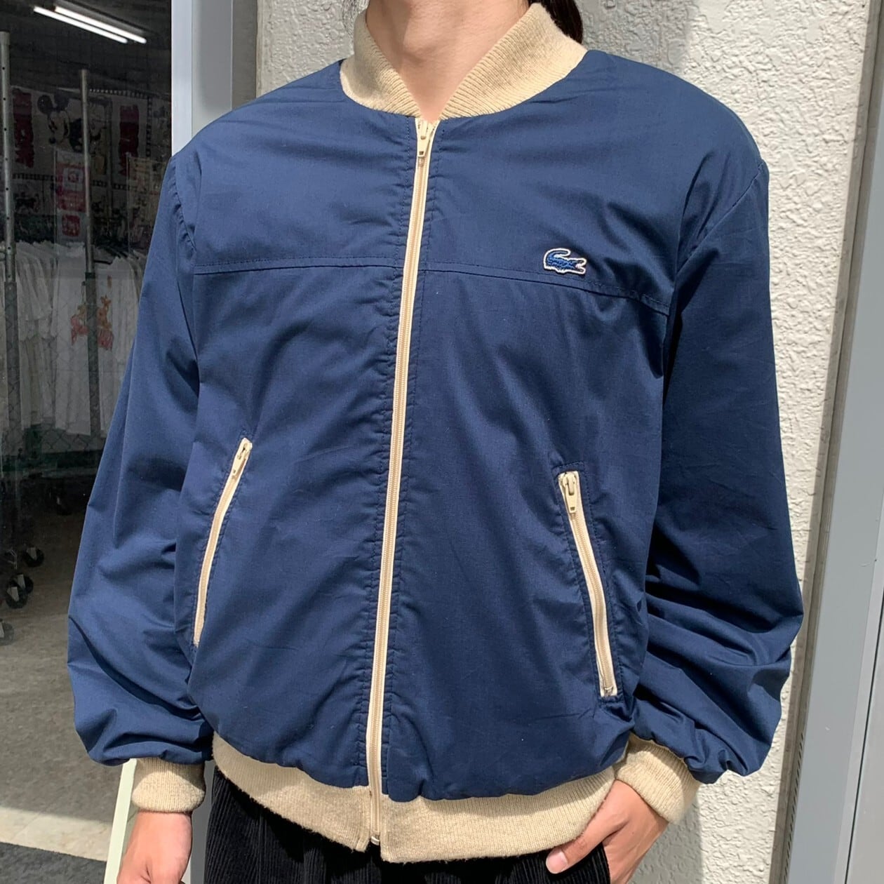 90s IZOD LACOSTE ナイロンジャケット ワンポイントロゴ 古着 古着屋