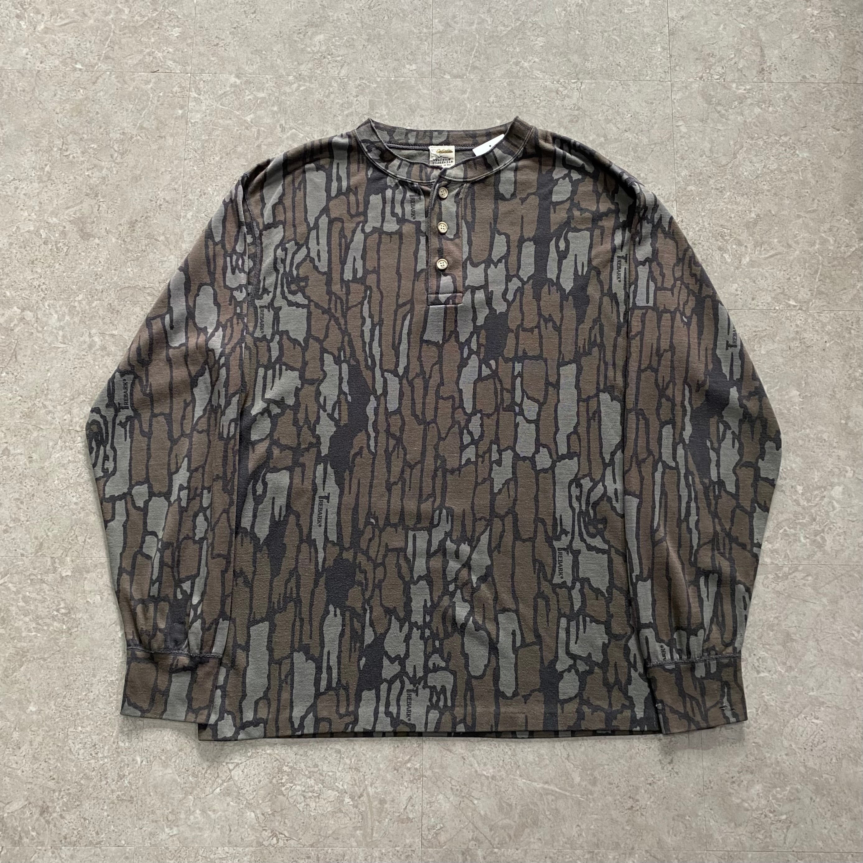 80s〜 Cabela's trebark camouflage henry neck L/S T-shirt【仙台店】