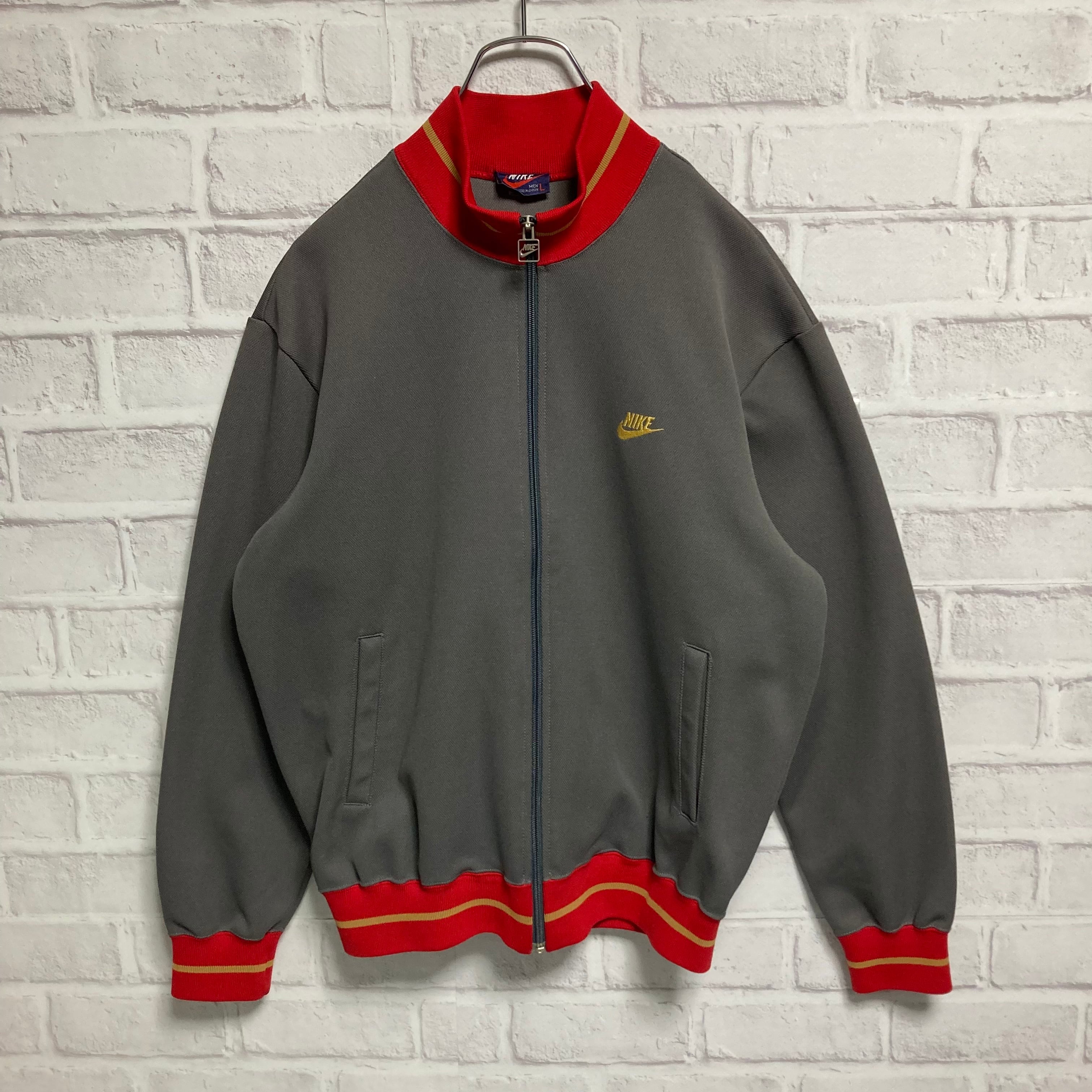 NIKE】Track Jacket L 80s Made in JAPAN 紺タグ 胸ロゴ ロゴ刺繍 美品