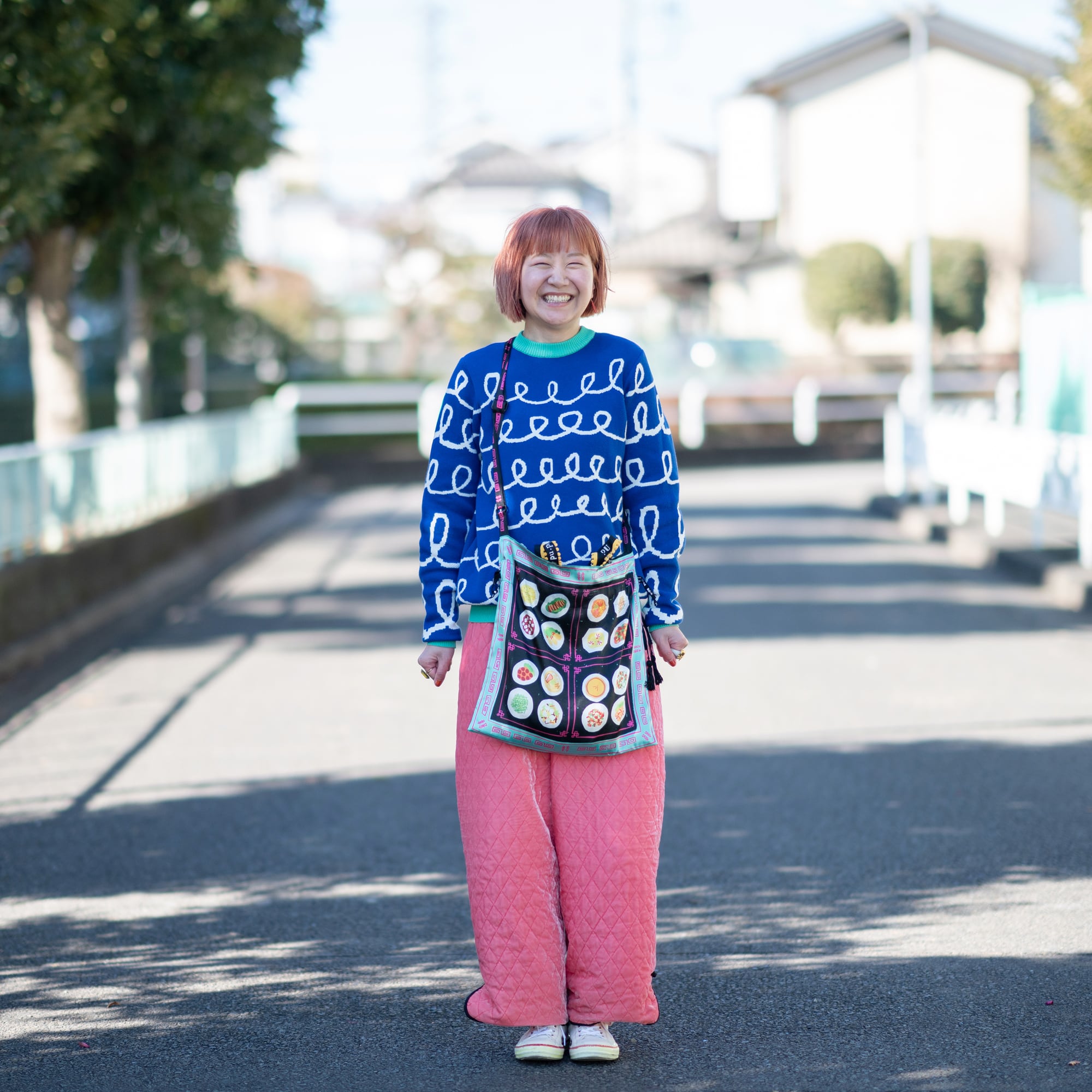 pupupu 2wayおいしい巾着バッグ純喫茶柄と中華柄のリバーシブル 【公式