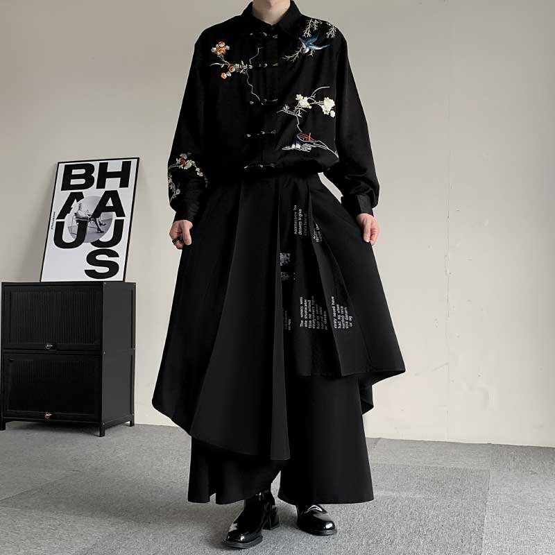 レイヤードフレアプリーツワイドパンツ 1color MPA0108