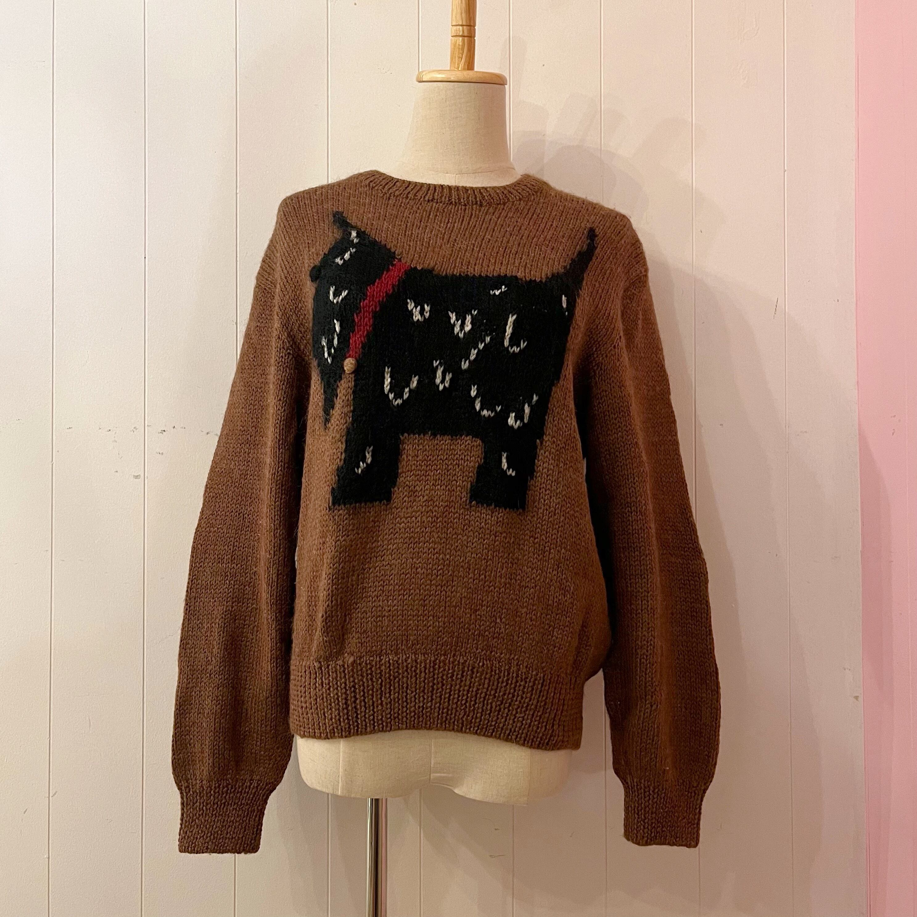 black terrier knit sweater
