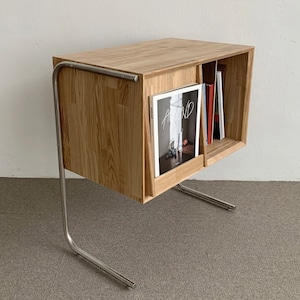 ash stainless magazine rack side table / アッシュ ステンレス マガジンラック サイドテーブル LP 棚 韓国家具