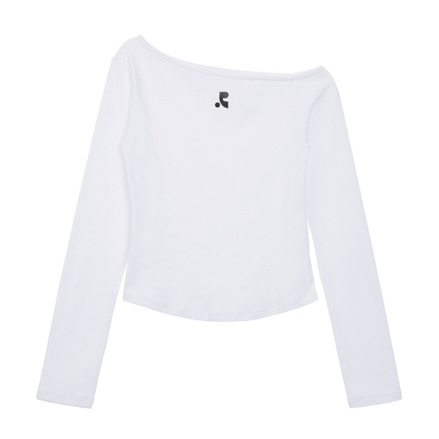 [Rest & Recreation] ONE SHOULDER LONG SLEEVE TOP - WHITE 正規韓国ブランド 韓国ファッション 韓国代行 rest recreation レストアンドレクリエーション restrecreation