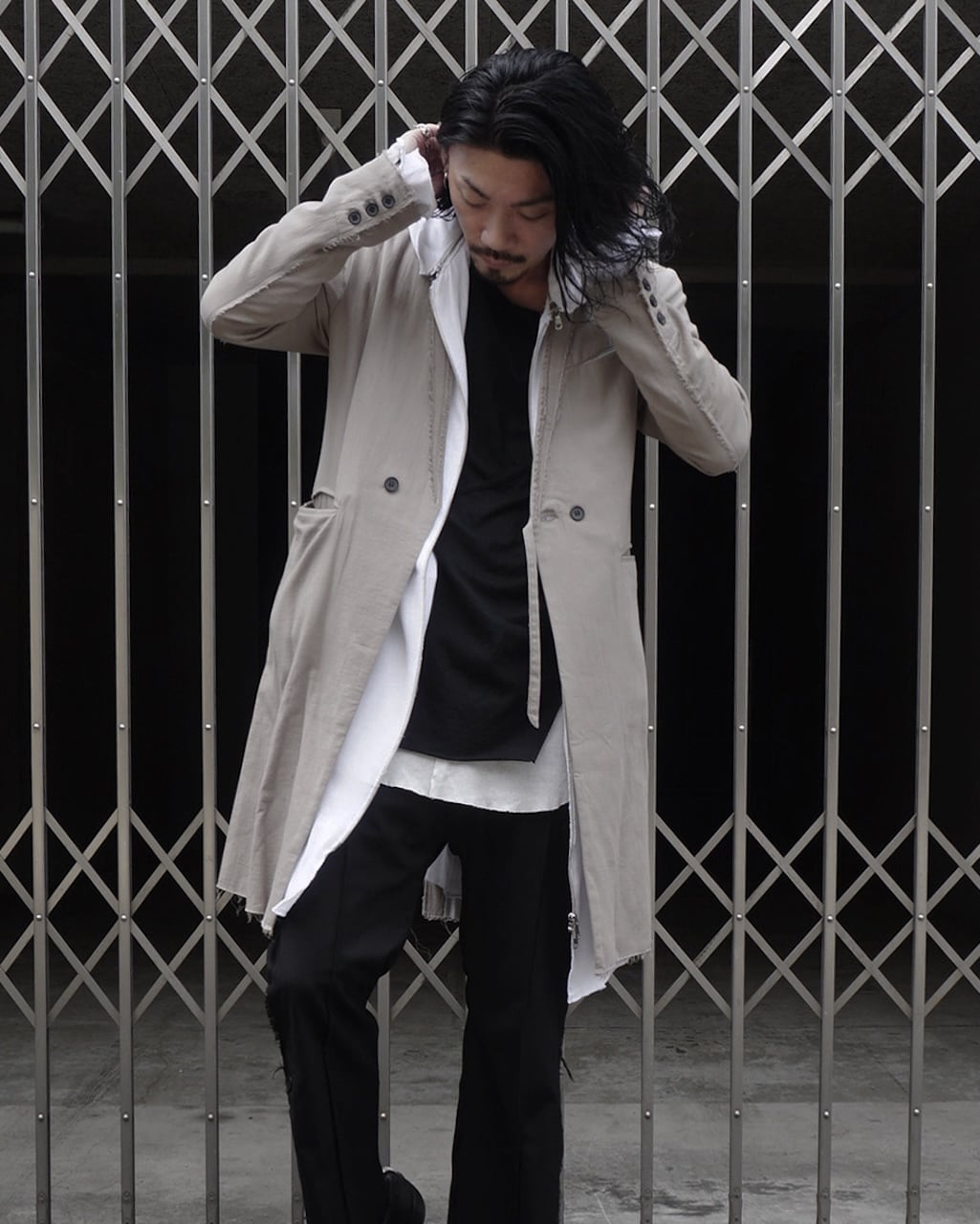 ASKYY / REMOVABLE HOODIE GAUZESWEAT ZIPUP PARKA / WHT | ASKYY