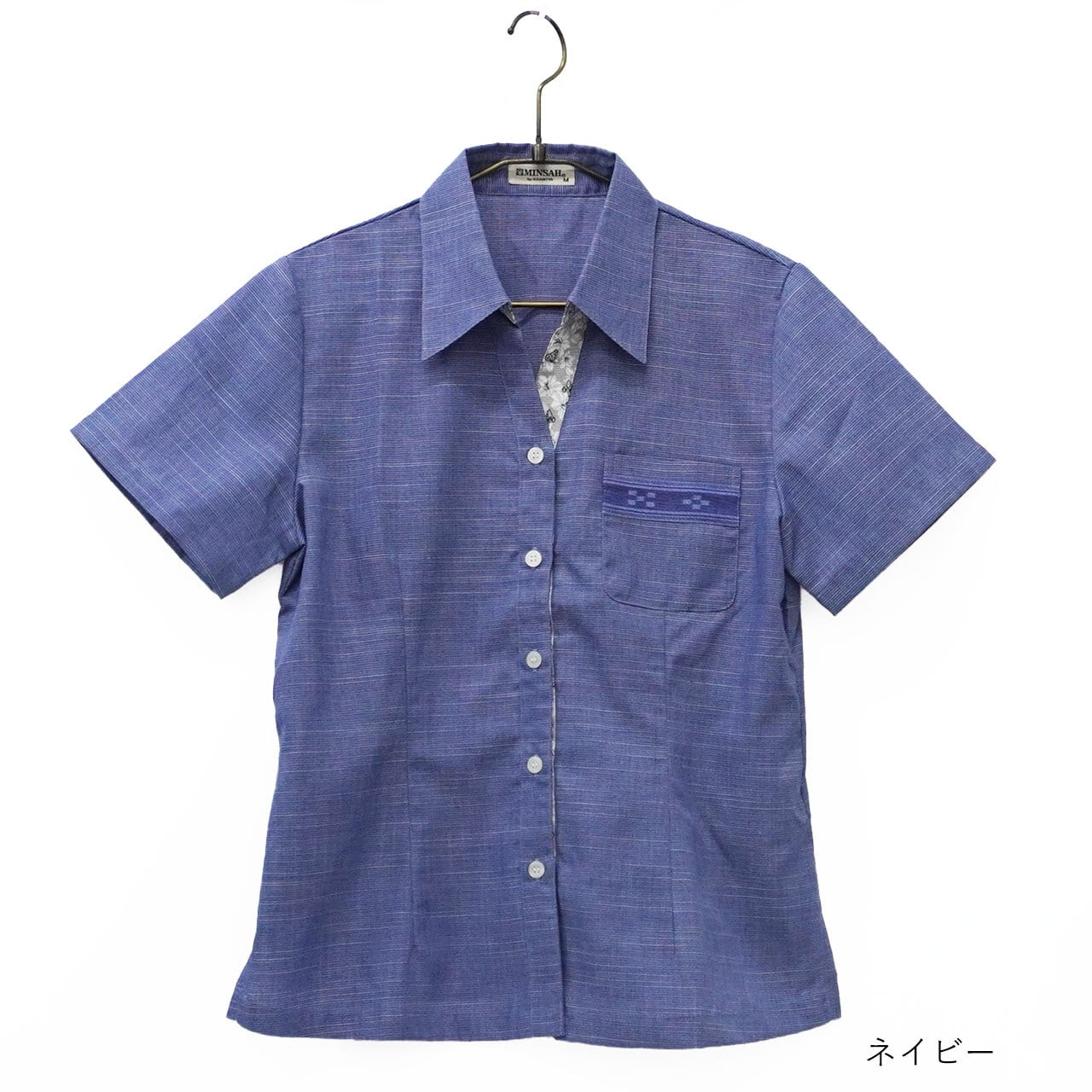 綿ポリ麻 ベーシック シャツブラウス [MINSAH] レディース | あざみ屋