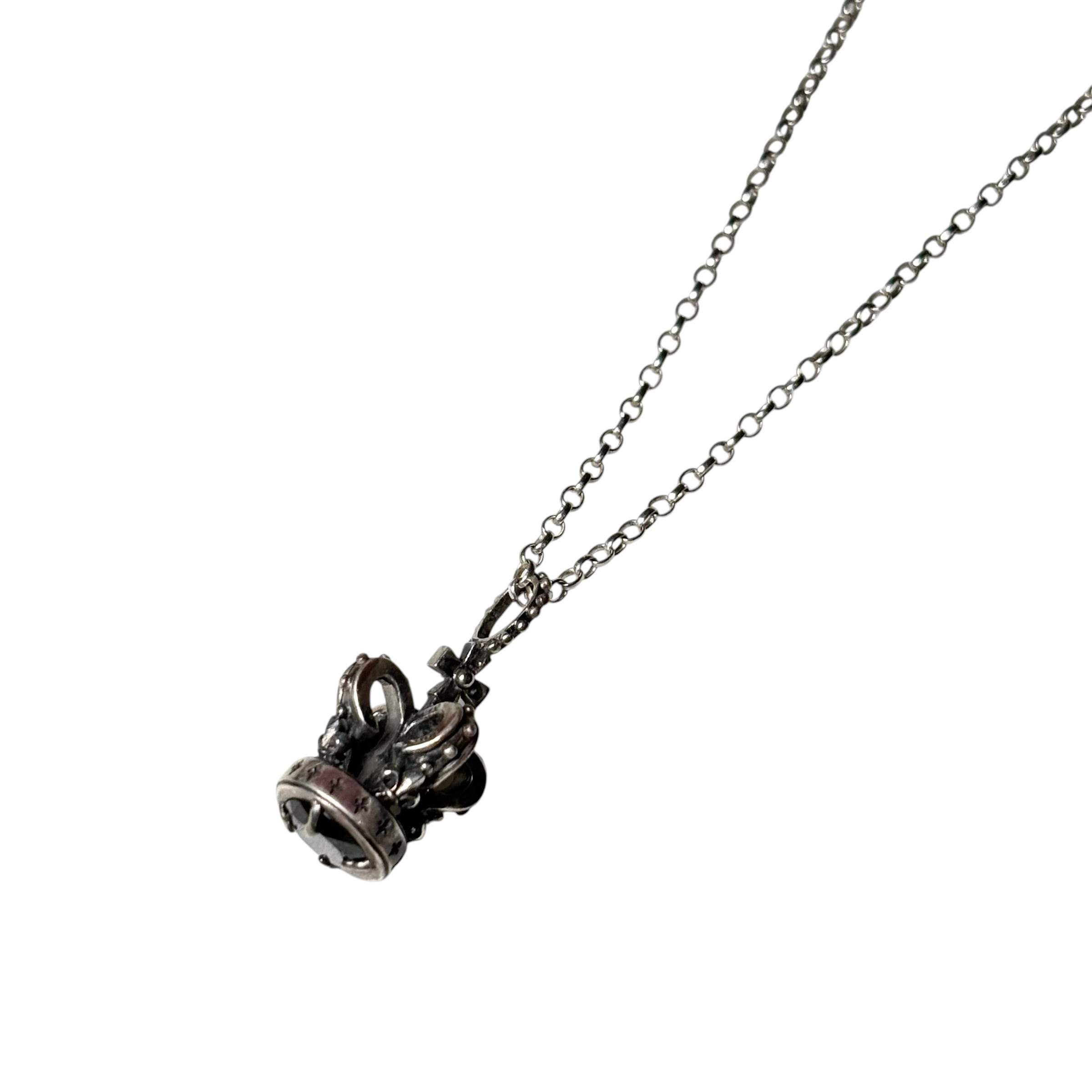 GEORG JENSEN “316” silver Arcadia pendant & leather cord necklace