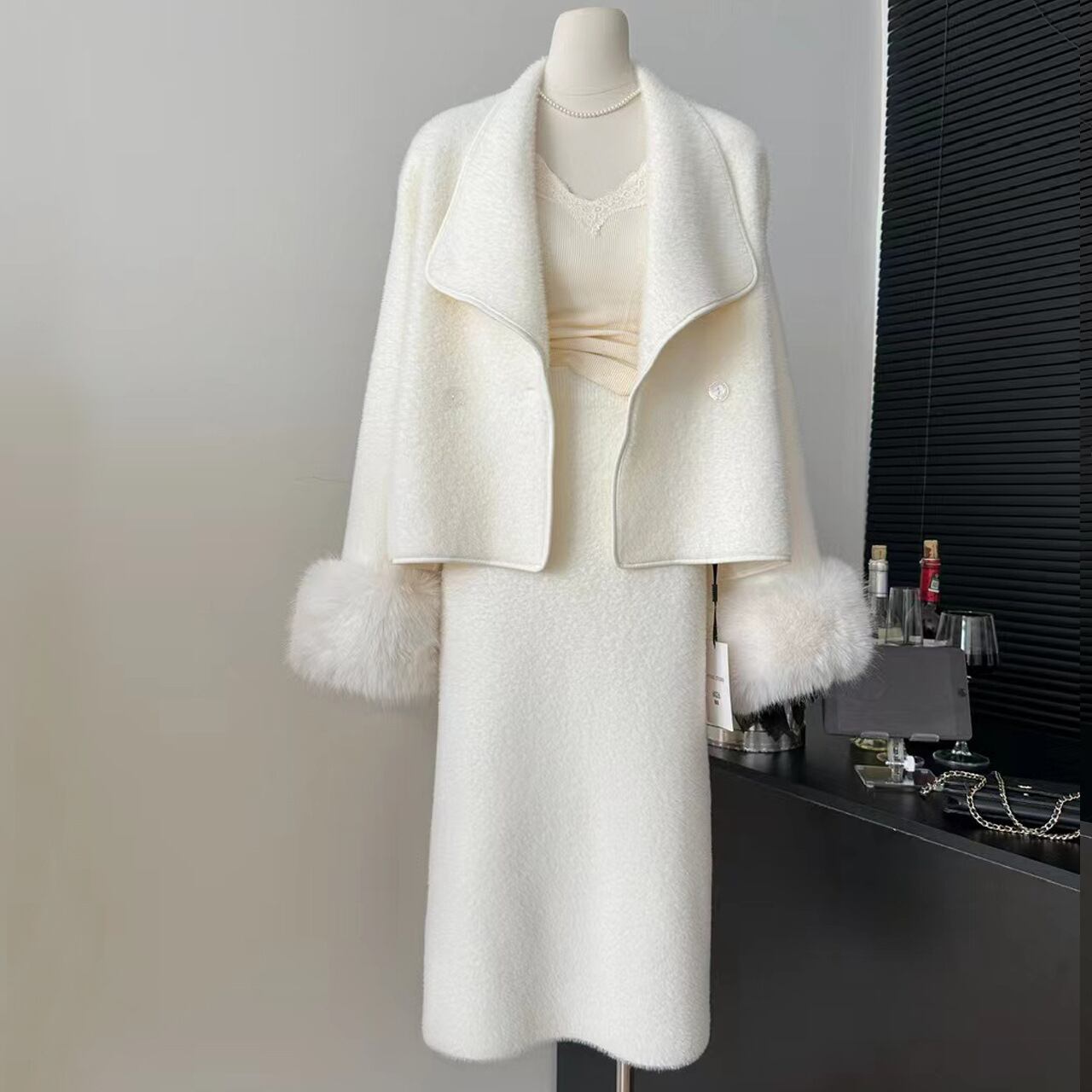 【set】ショートコート×スカートセット M20383