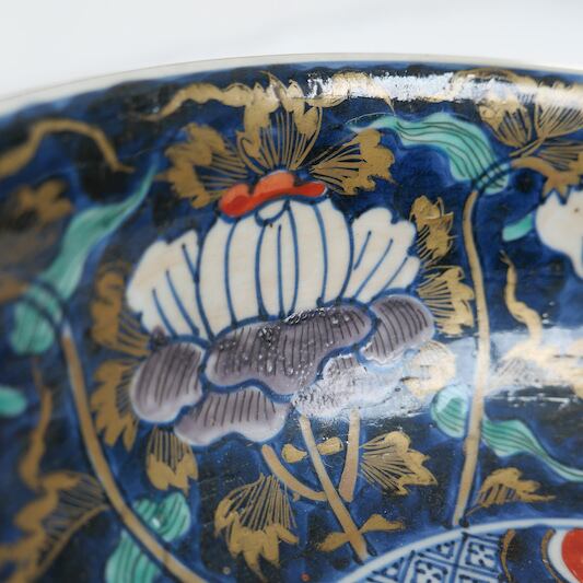 30706】伊万里の大鉢 明治/ Imari Big Bowl Botan/ Meiji | 古道具・器