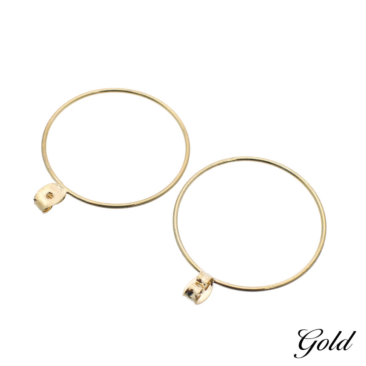 ピアス キャッチ ラウンドフープ 1ペア 36mm [cat-12128] アクセサリー