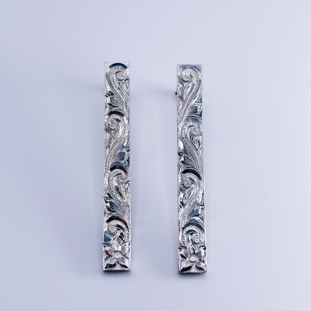Heritage Bar Earrings-Silver-