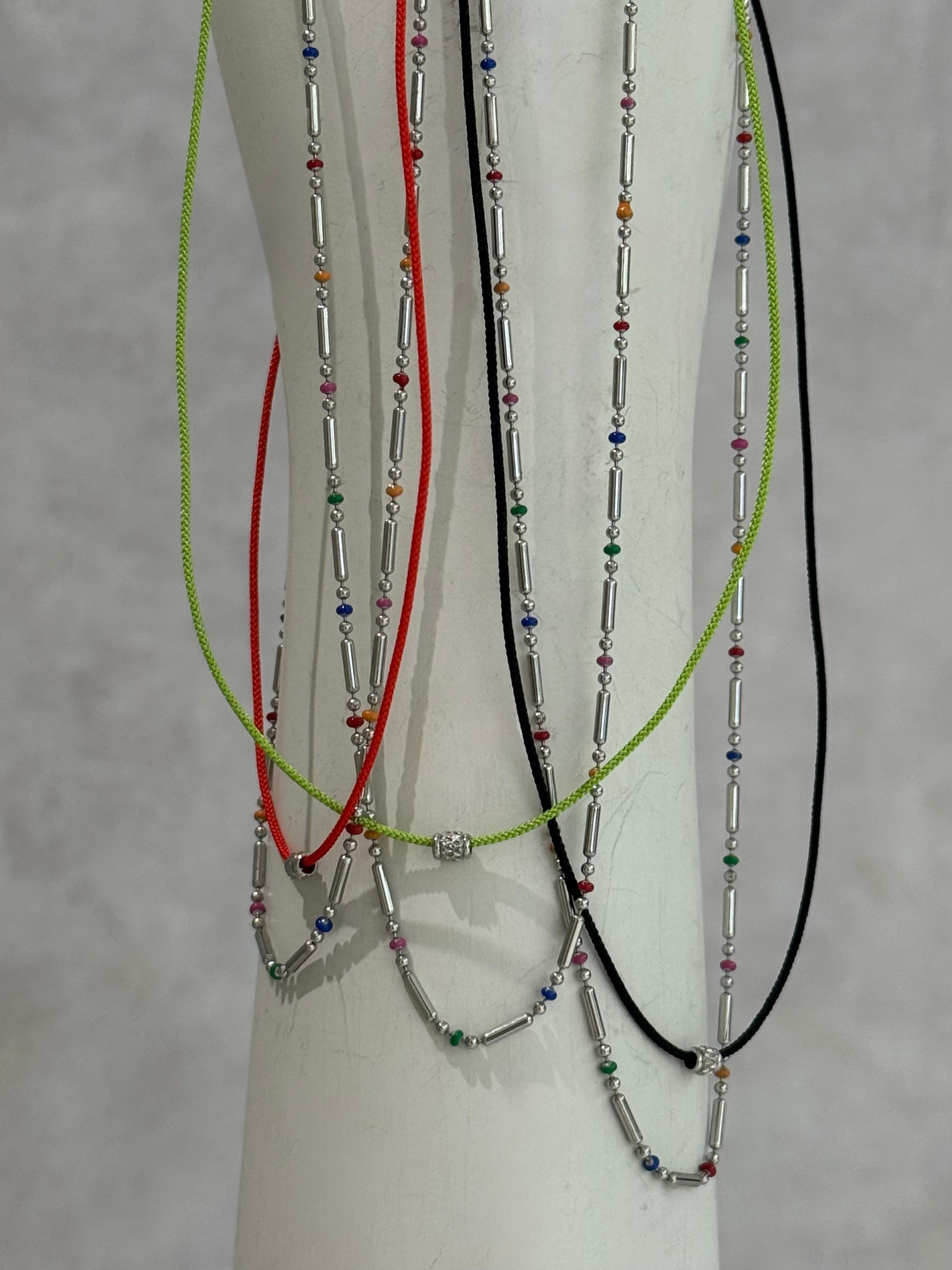 chain cord layered choker
