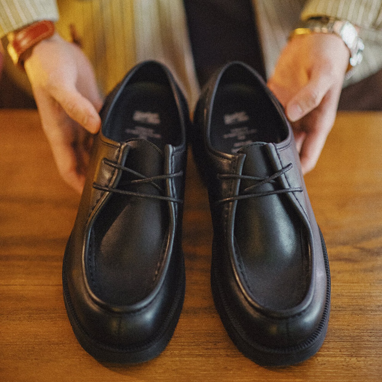 Black Lace-Up Loafer Shoes / ブラック レースアップ ローファー シューズ