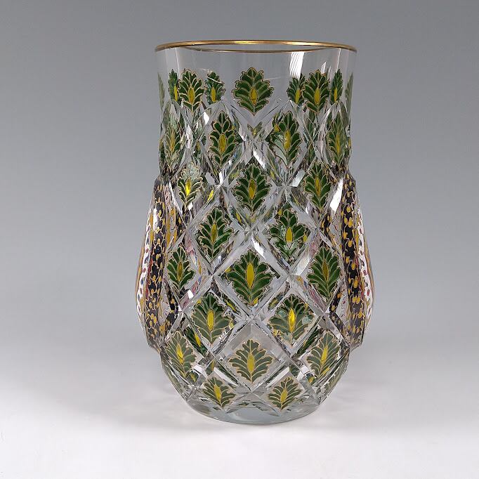 ヴィクトリアン時代の「金彩エナメル花器」