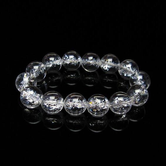 水晶 ブレスレット 虹入り ブレス アイリスクォーツ 16mm おまかせ便 111-17196