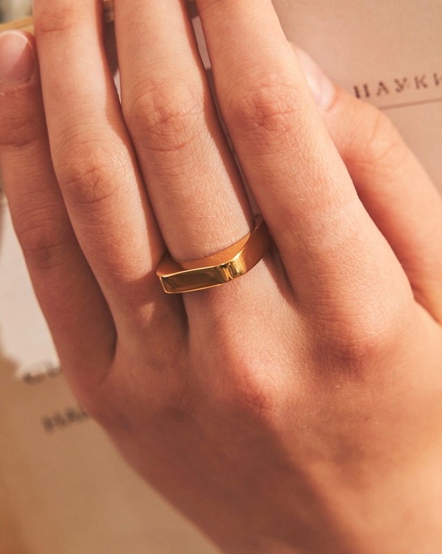 316L square ring【GOLD】#r132