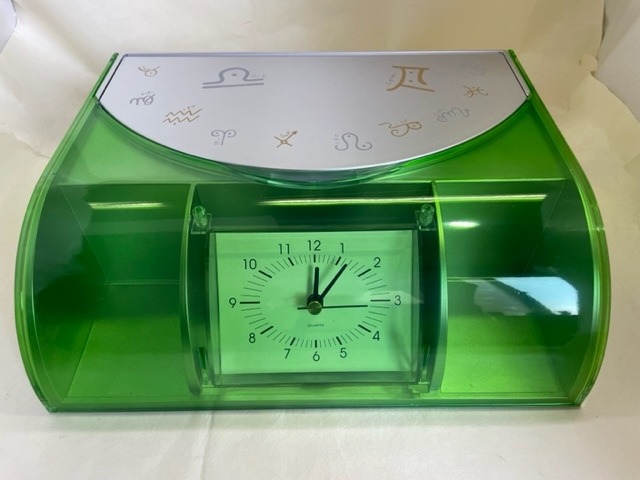 R47-47　鏡、時計付き付スケルトンティッシュBOX　星座　Skeleton tissue box with mirror and clock, constellation