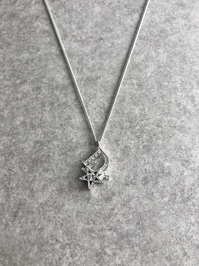 Christian Dior クリスチャン ディオール ネックレス シルバー DIOR スター ラインストーン vintage ヴィンテージ オールド hhj37j