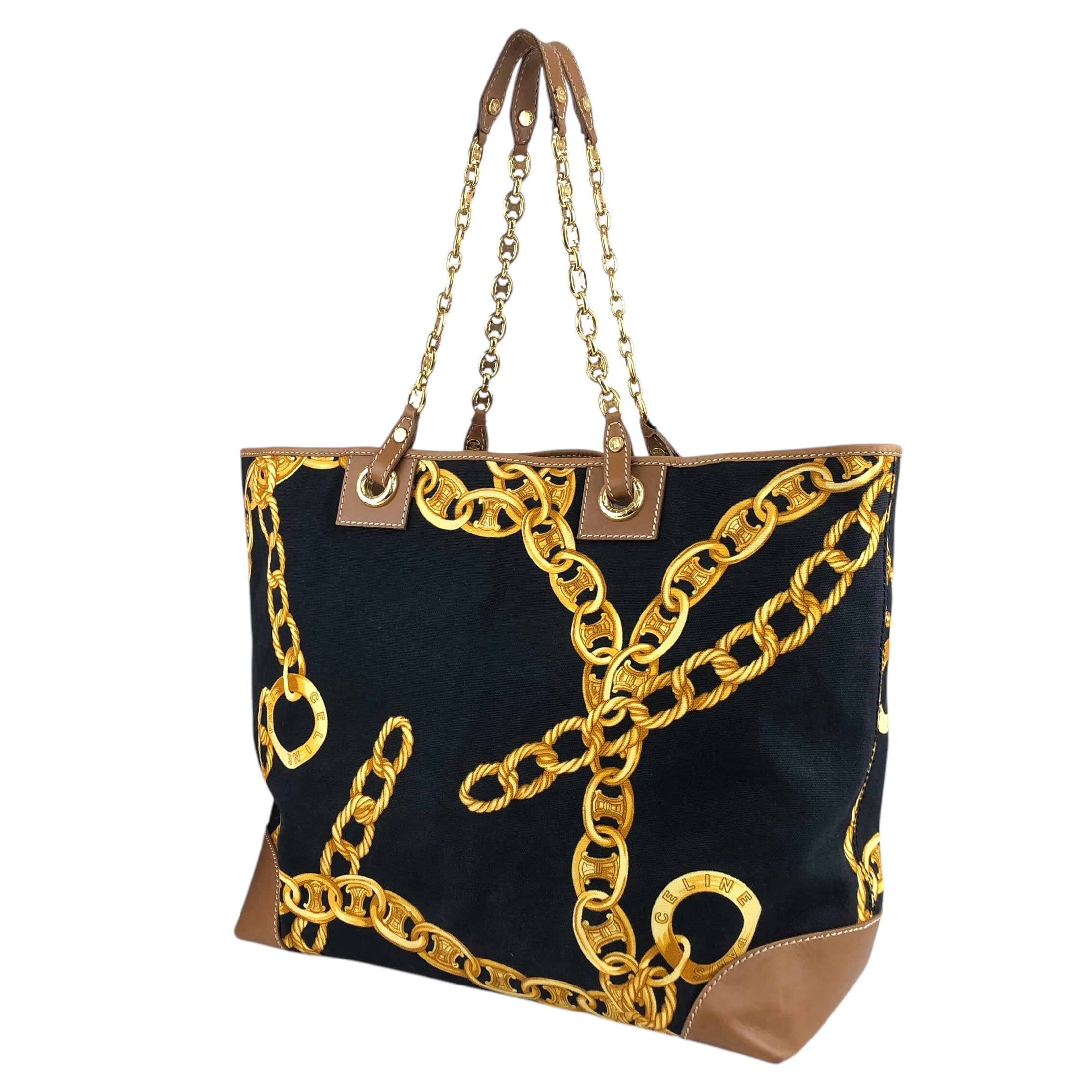 CELINE セリーヌ トートバッグ ブラック ブラゾン キャンバス レザー