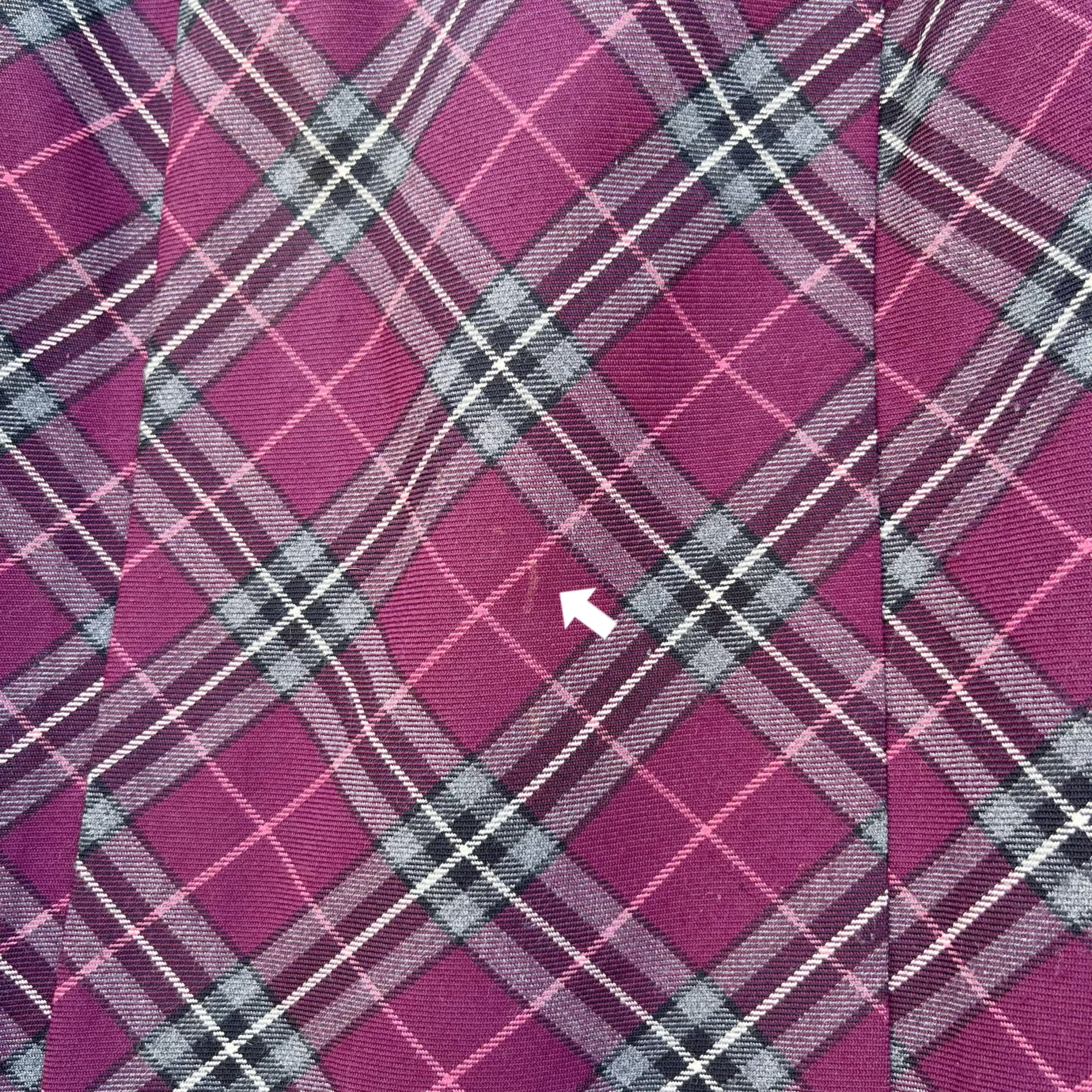 purple gray check tuck skirt