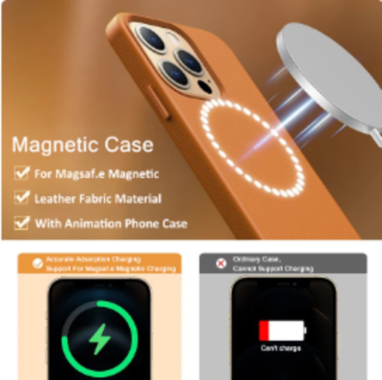 iPhone マグネティックレザーケース 本革 ワイヤレス充電 メタル iPhone マグネティックレザーケース 本革 ワイヤレス充電 メタル