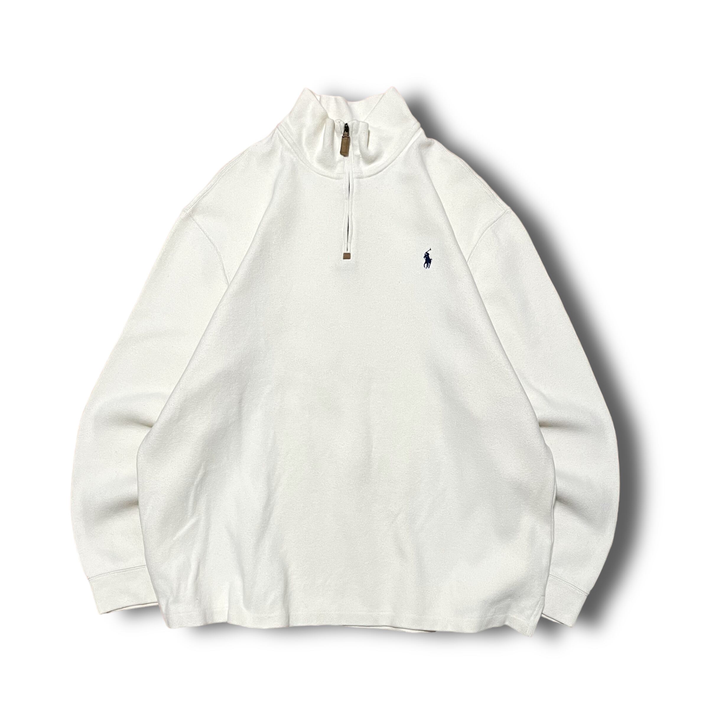 【Ralph Lauren】ハーフジップスウェットシャツ オフホワイト