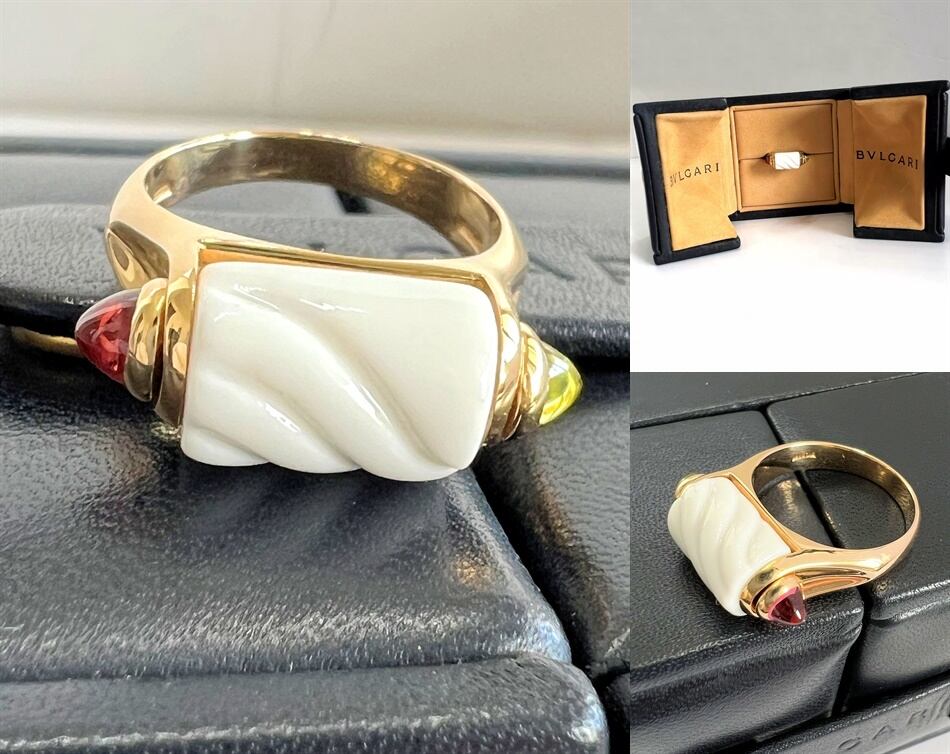 BVLGARI ブルガリ K18 YG トロンケット リング チャンドラ BVLGARI ブルガリ K18 YG トロンケット リング チャンドラ