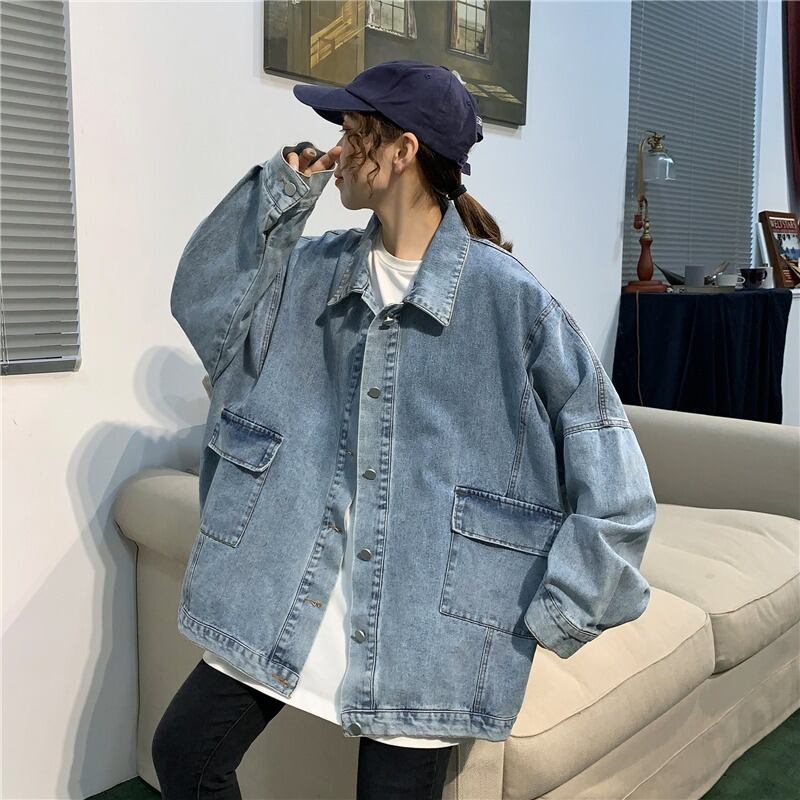 スタンダードジャケット スプリングオータムルーズポケット レトロ 春物 秋物 YY-ファッション8804006901