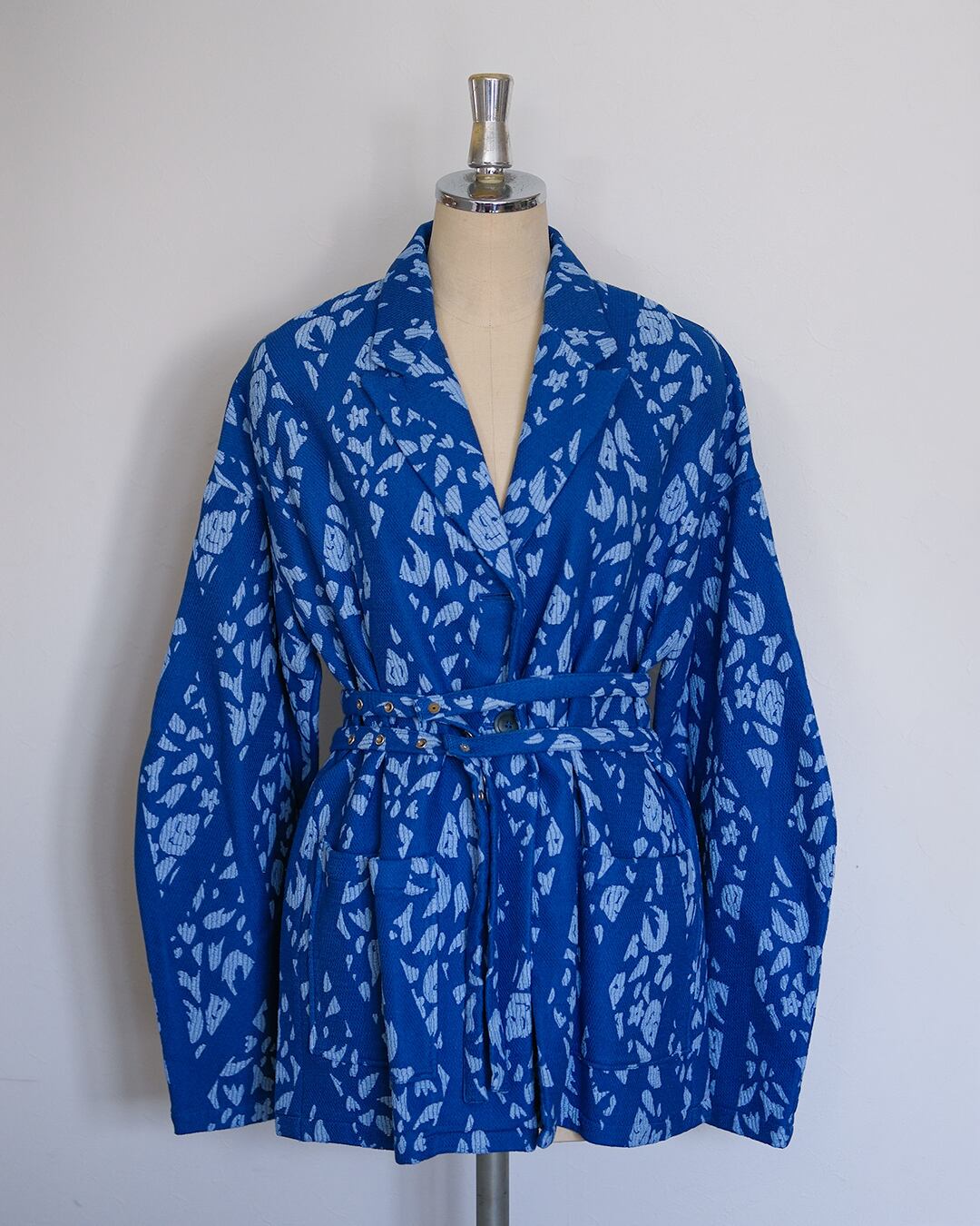 Mosaic Jacquard Over Tailored Jacket (Blue)